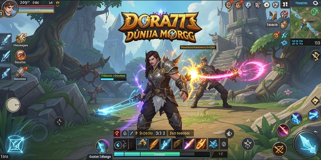 Screenshot DORA77 menampilkan aksi seru dalam pertempuran MMORPG.