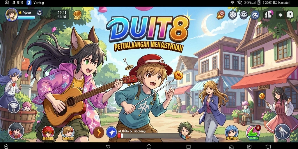 Gameplay mengasyikkan dari DUIT8 dengan karakter anime interaktif.