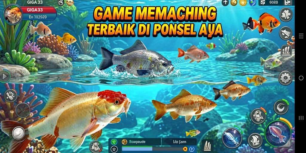 Gameplay GIGA33 menampilkan pengalaman memancing yang memukau dan realistis.