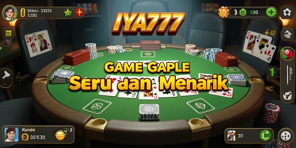 Screenshot gameplay IYA777 menunjukkan suasana seru permainan Gaple.