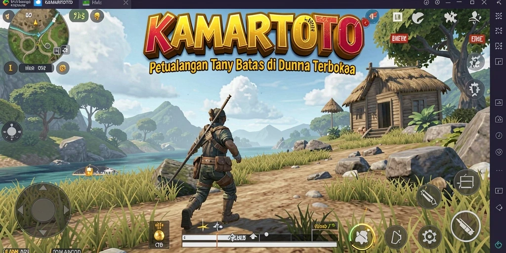 Screenshot gameplay KAMARTOTO menampilkan keindahan dunia terbuka yang luas.