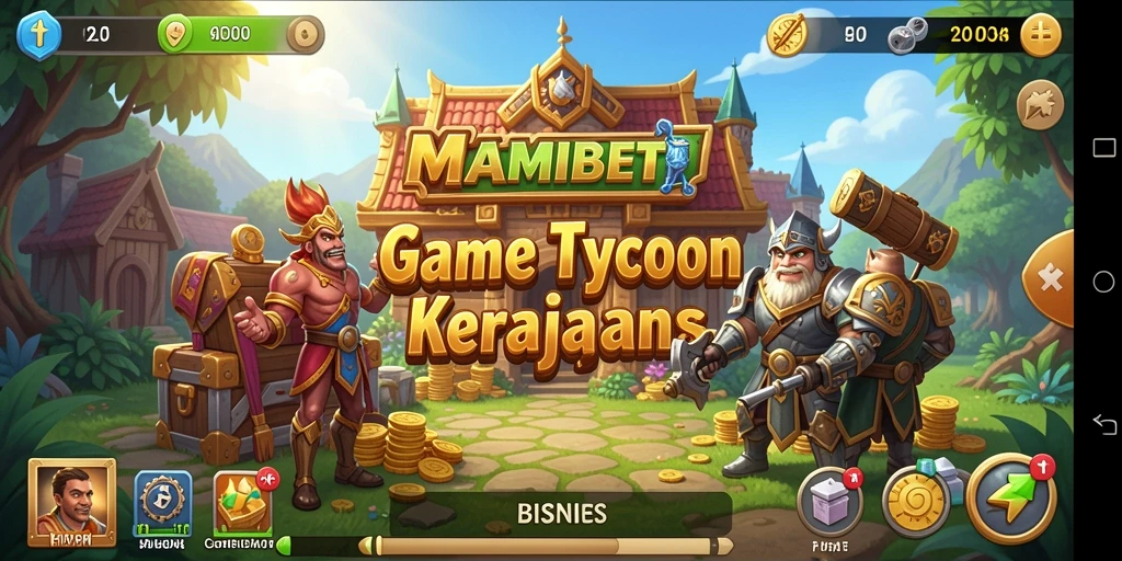 Screenshot dari gameplay MAMIBET yang menampilkan aktivitas pembangunan bisnis.