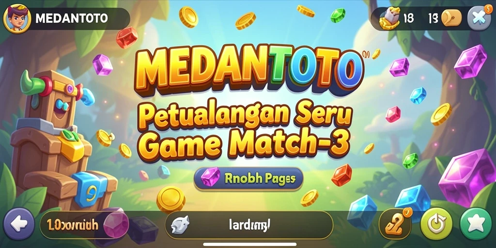 Screenshot gameplay MEDANTOTO menampilkan aksi seru dan kombinasi manis dalam Match-3.