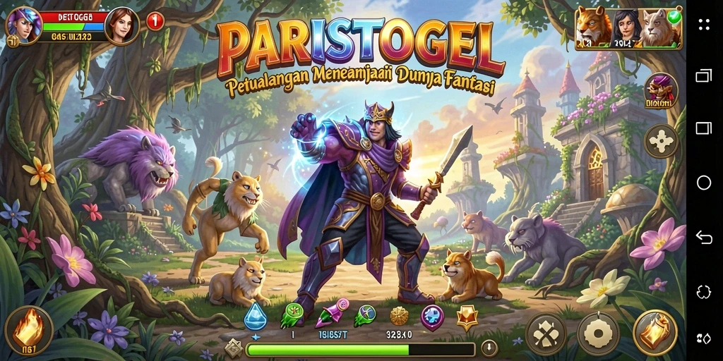 Tampilan gameplay petualangan dalam PARISTOGEL dengan aksi mendebarkan.