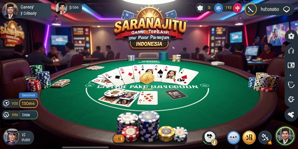Tampilan menarik dari gameplay poker di SARANAJITU.