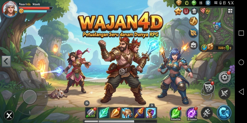 Screenshot gameplay WAJAN4D yang menampilkan aksi RPG yang menegangkan.