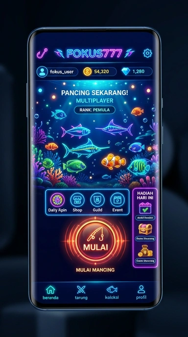 Tampilan antarmuka pengguna fokus777 yang intuitif dan menarik.
